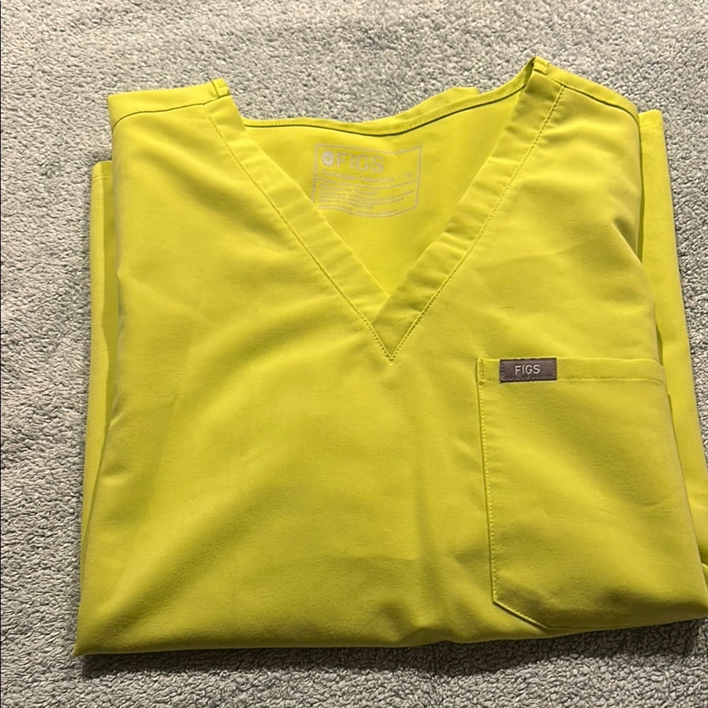 Women’s Neon Yellow Figs Scrub top